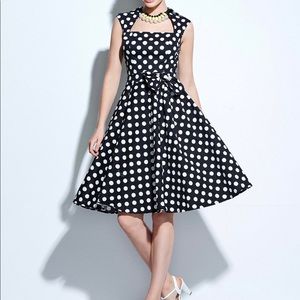 Black and white polkadot dress